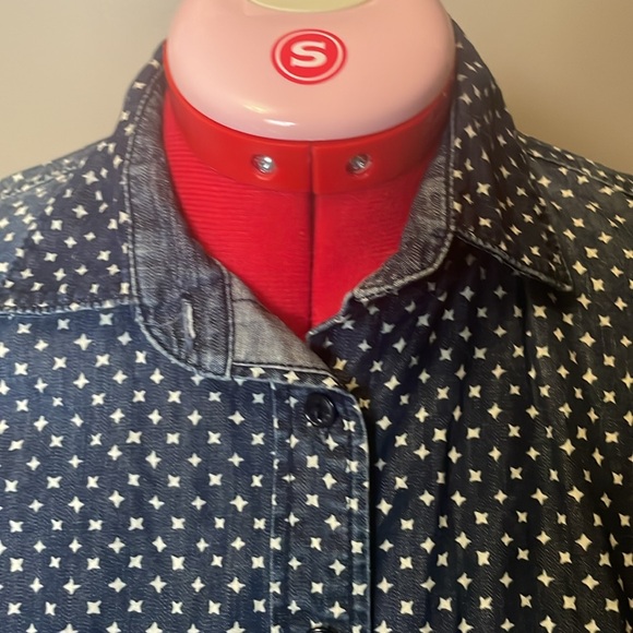J. Crew star print denim button down shirt - Picture 4 of 10